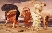 Frederick Leighton Greek Girls Picking up Pebbles by the Sea Sweden oil painting artist